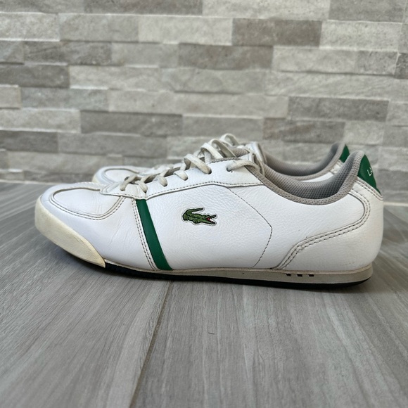 Lacoste Casual Shoes- White with Green- Size 8 Men / 9 Women - Picture 4 of 10